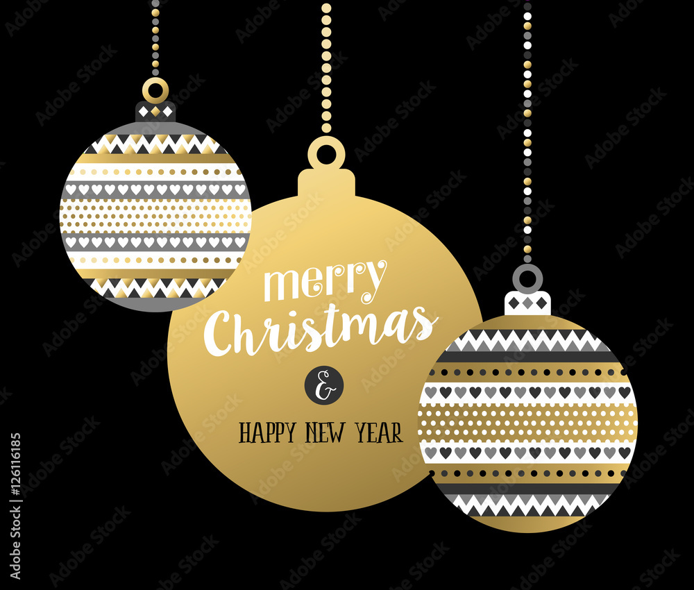 Gold Christmas New Year elegant bauble ornament