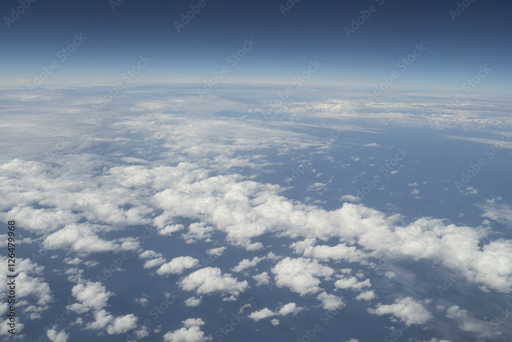 Clouds and dark blue sky