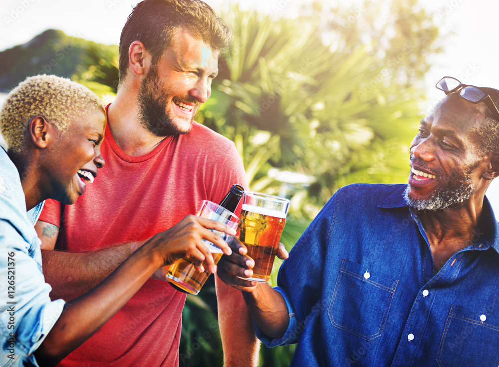 Diverse People Friends Hanging Out Drinking Concept