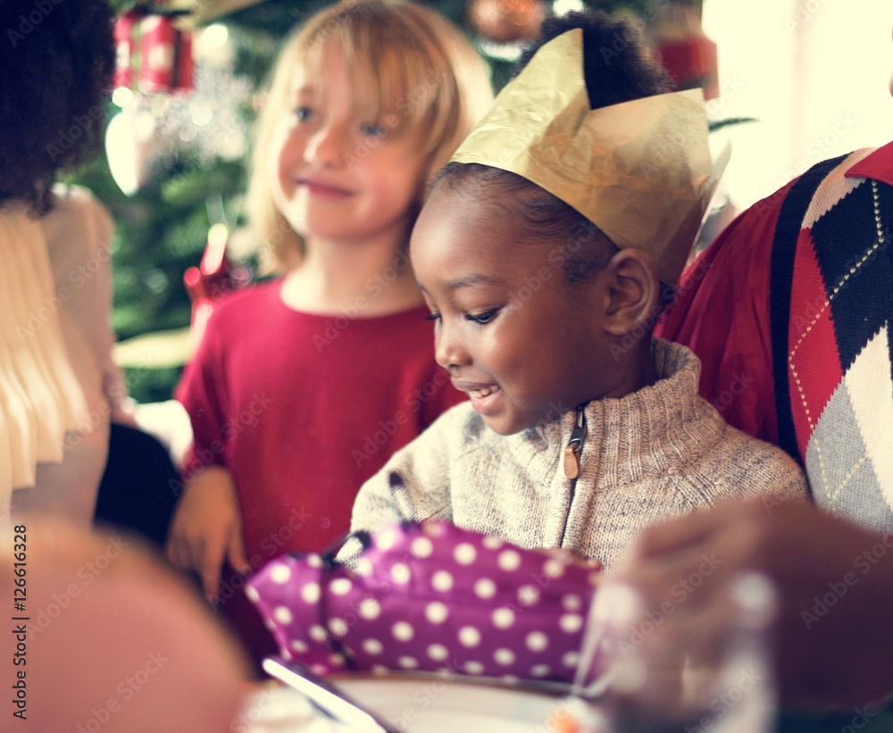 Family Together Christmas Celebration Concept