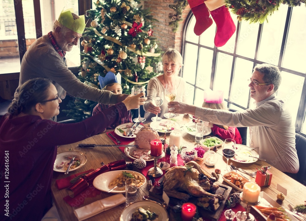 Family Together Christmas Celebration Concept