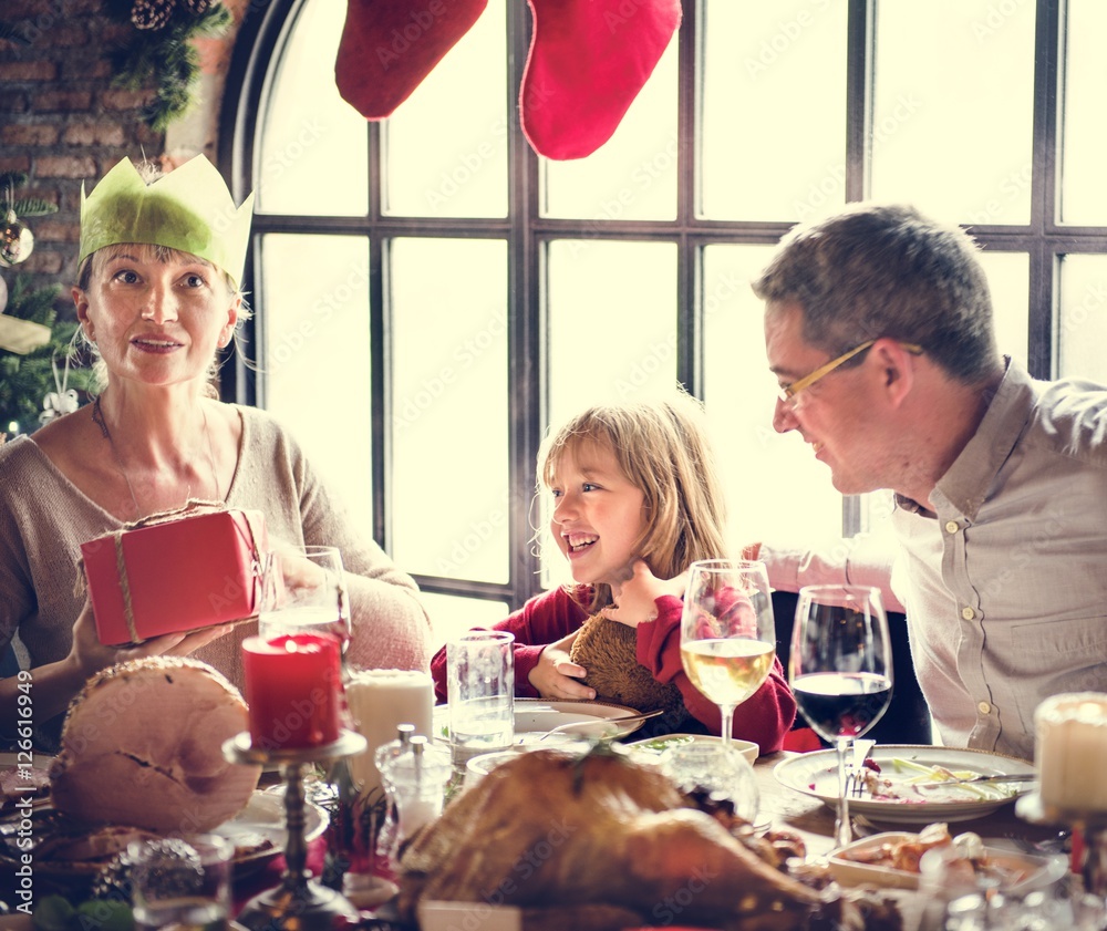 Family Together Christmas Celebration Concept