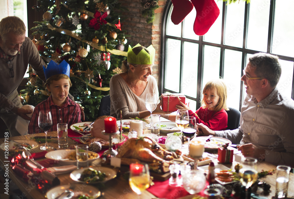 Family Together Christmas Celebration Concept