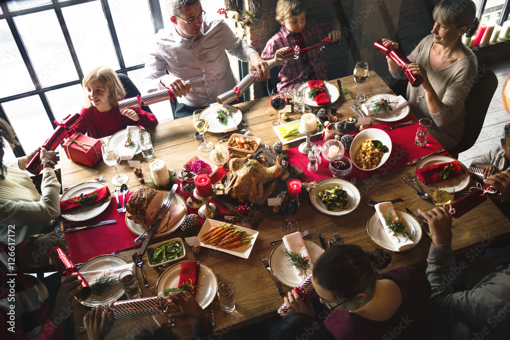 Family Together Christmas Celebration Concept