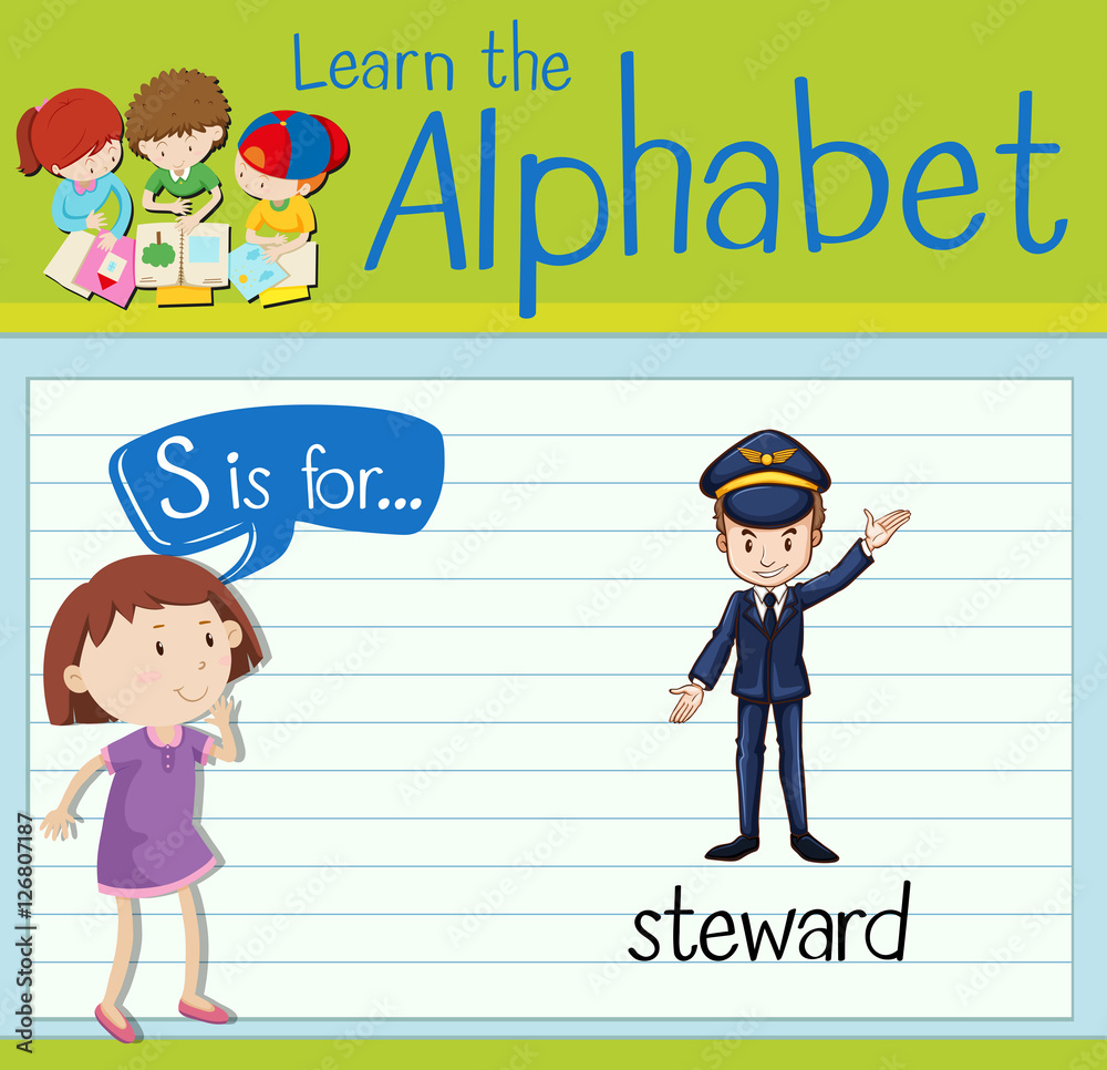 Flashcard letter S is for steward