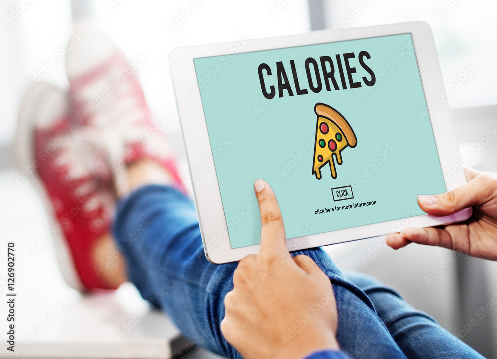 Pizza Icon Fast food Unhealthy Snacks Calories Fat Concept