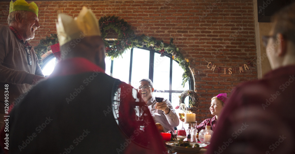 Family Together Christmas Celebration Concept