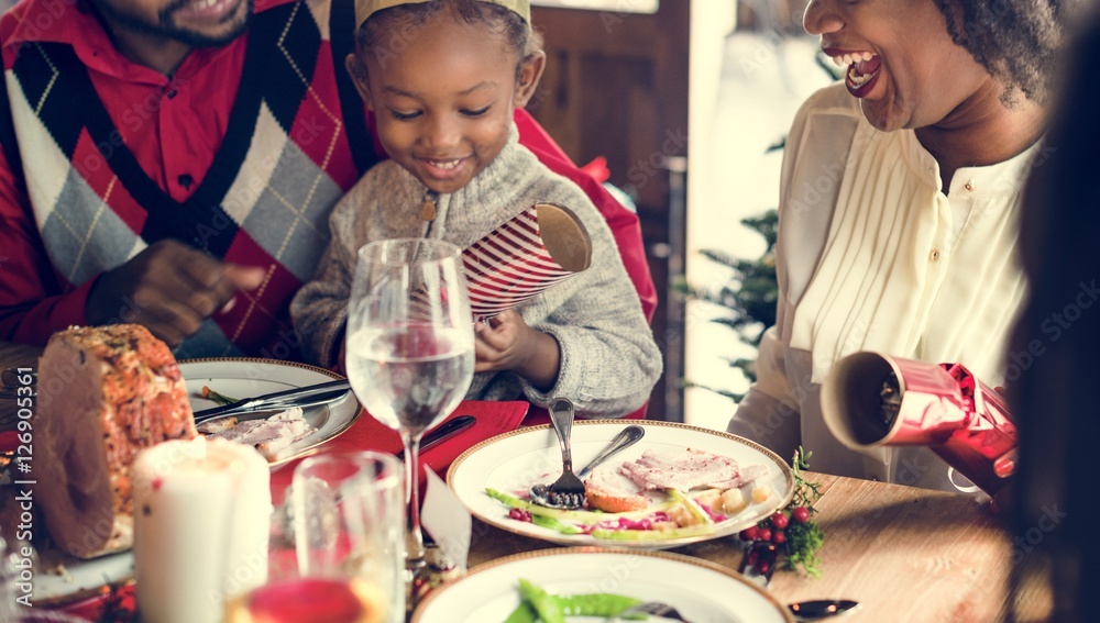 Family Together Christmas Celebration Concept