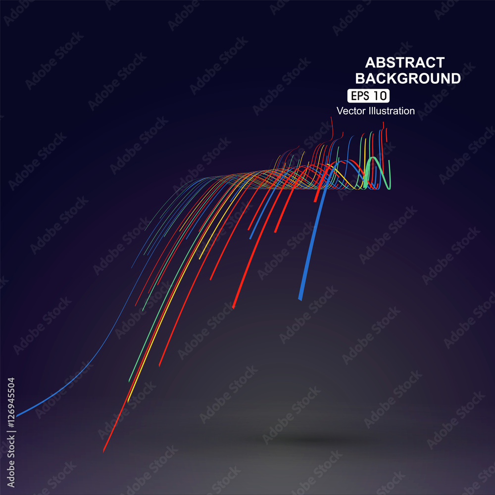Colourful curve composition have a sense of perspective graphic.