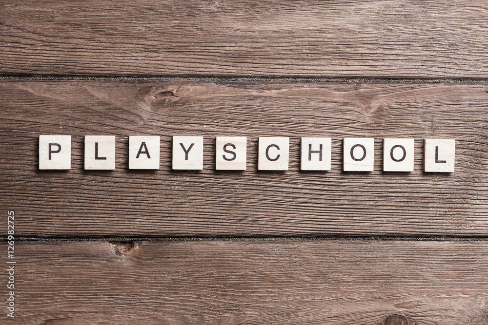 木质元素与字母合集单词playschool