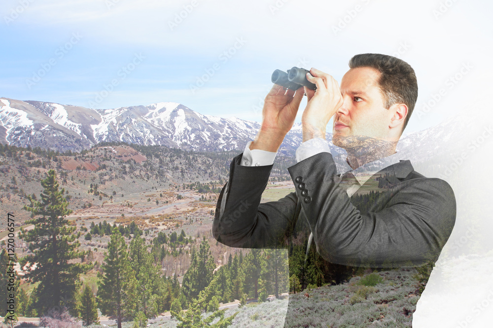 Man with binoculars