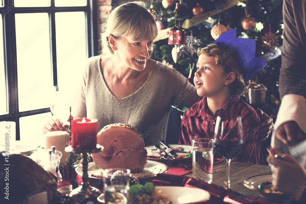 Family Together Christmas Celebration Concept