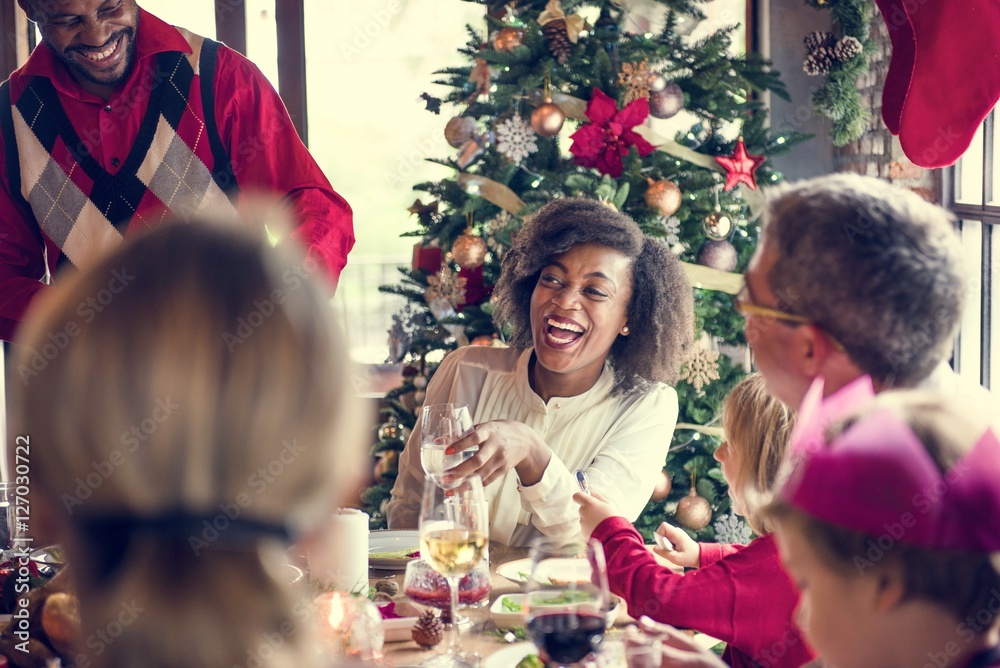 Family Together Christmas Celebration Concept