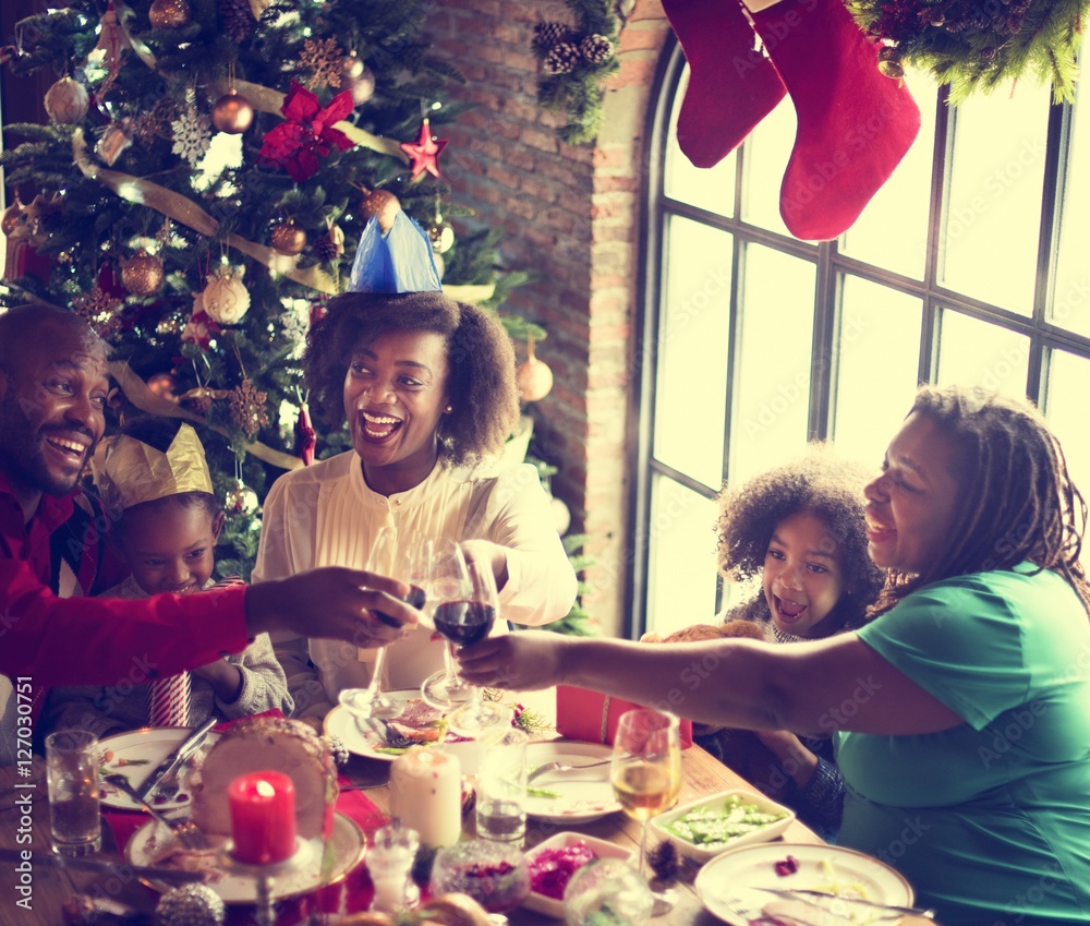 Family Together Christmas Celebration Concept