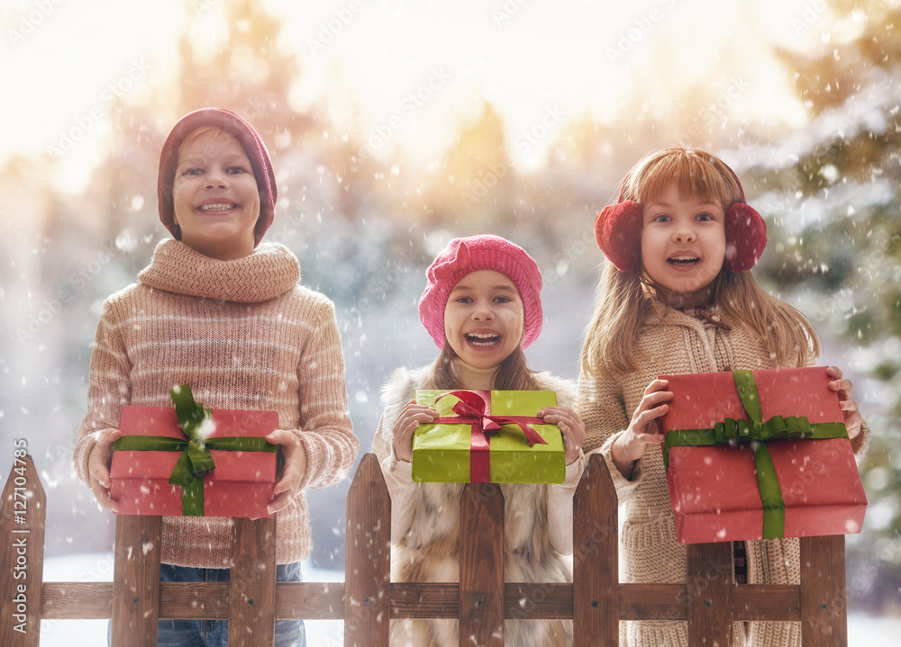 Happy kids outdoors