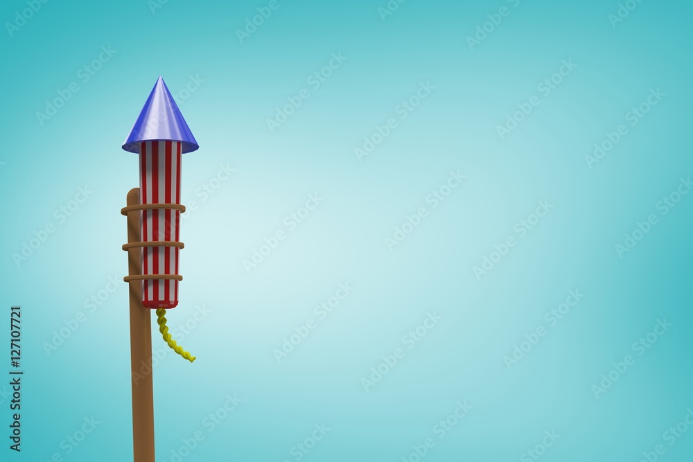 Composite image of rocket for fireworks