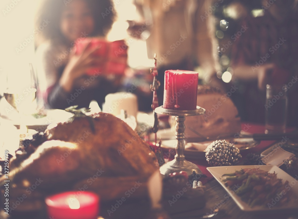 Christmas Family Dinner Table Concept