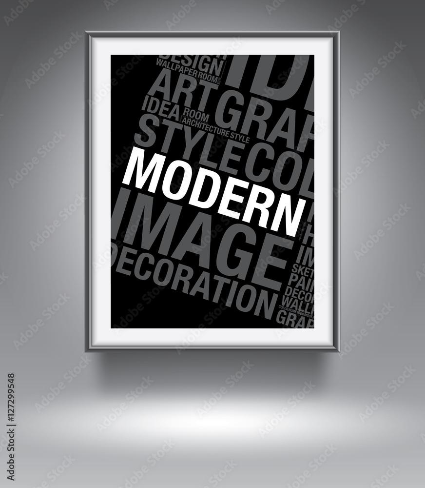 Frame with Modern word cloud vector home design concept