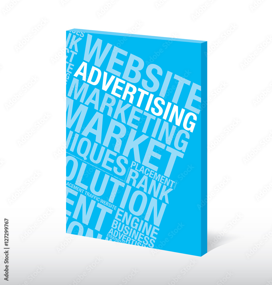 Advertising brochure cover with business word cloud vector concept