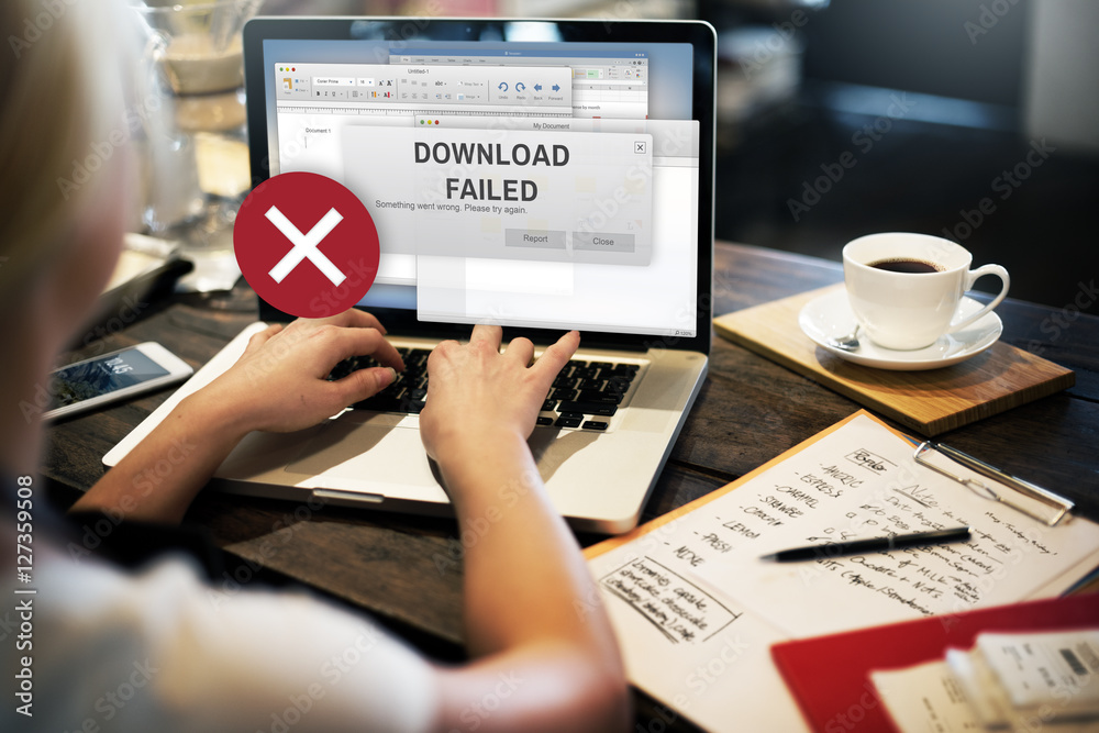 Download Failed Data Stop Loss Transfer Network Concept