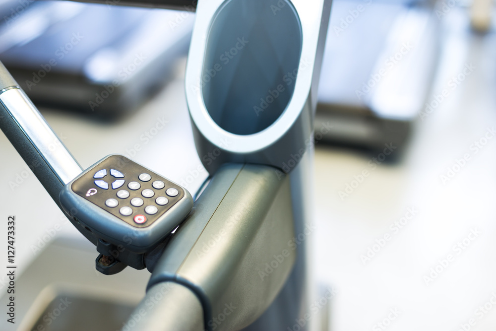 pannel of equipment in modern gym