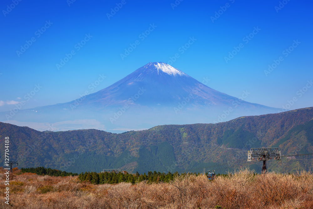 富士山。一座活火山，也是日本最高的山