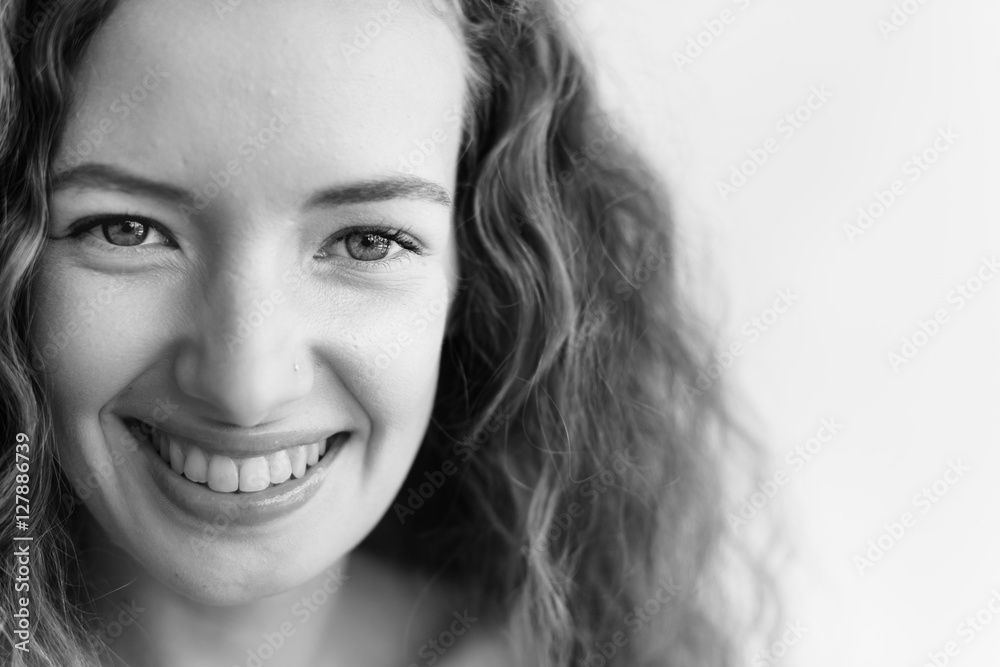 Young Woman Smiling Cheerful Concept