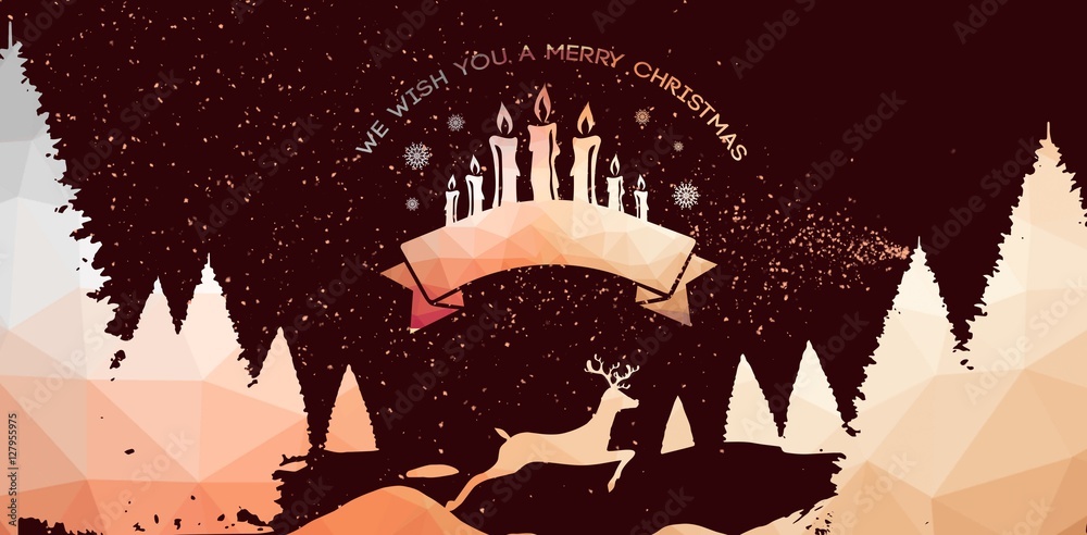 Composite image of graphic christmas message with candles