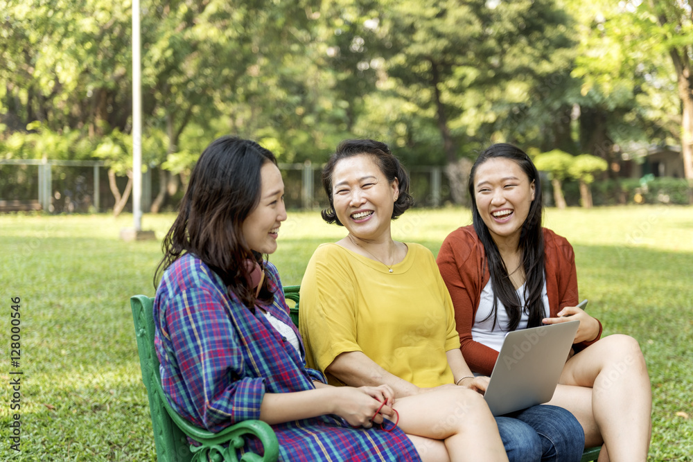 Asian Family Relaxing Lifestyle Concept