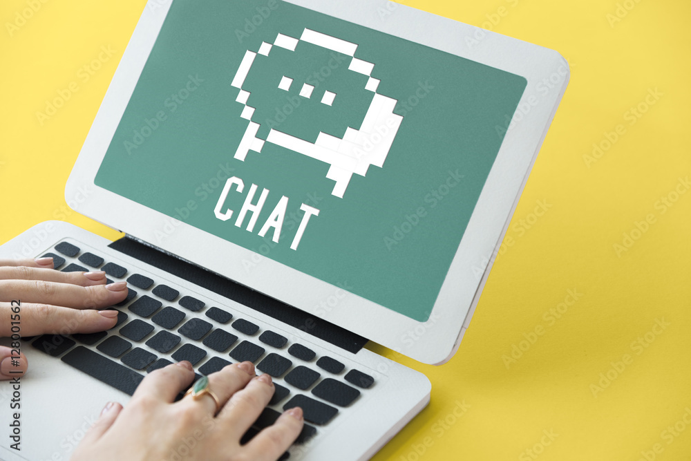 Social Media Blog Chat Icon Concept