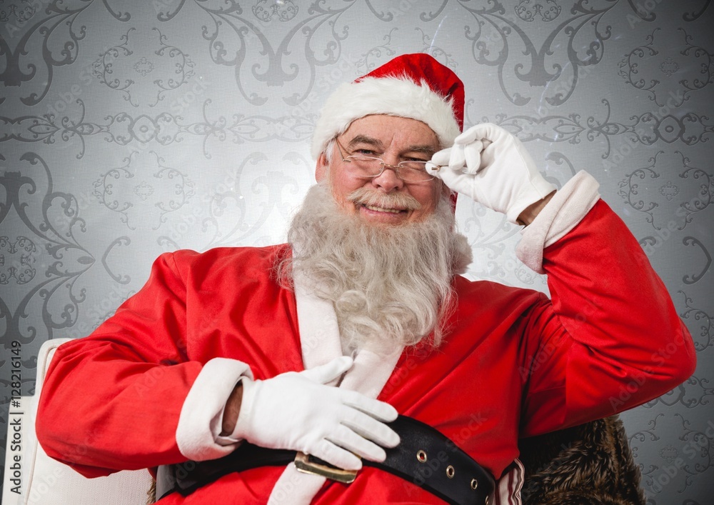 Portrait of happy santa wearing spectacles