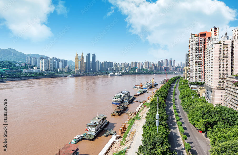 Chongqing city landscape and the Yangtze River