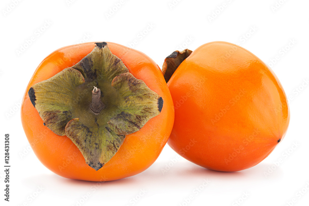 Date-plum fruit on white