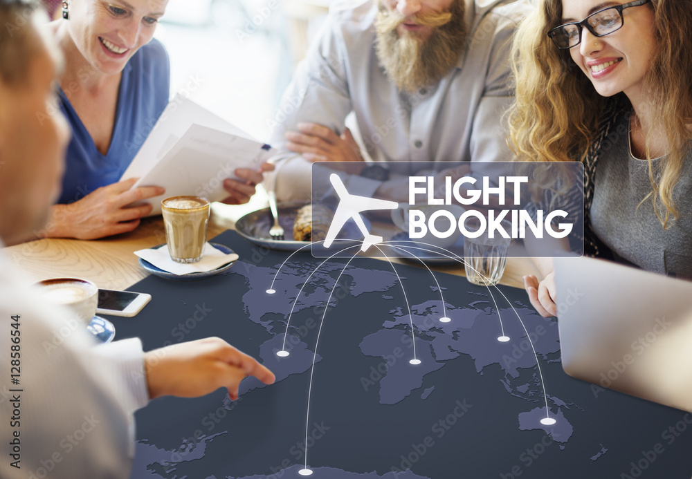 Flight Ticket Booking Destination Journey Concept