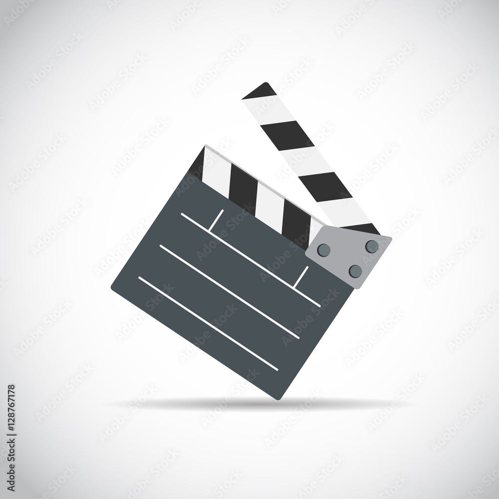 Abstract Cinema Clapper Flat Symbol Icon. Vector Illustration