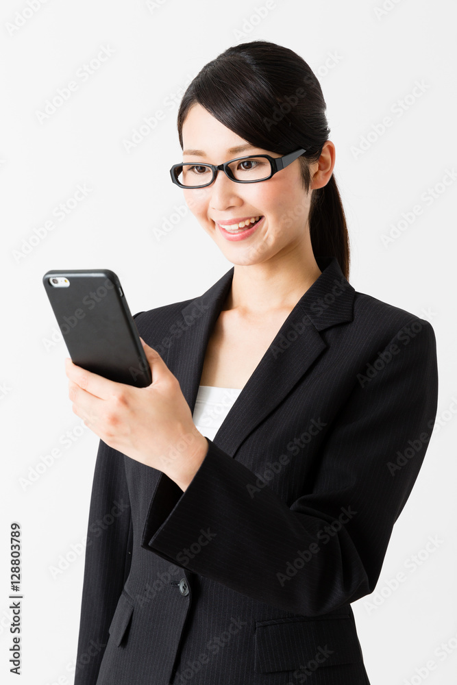 portrait of asian businesswoman isolated on white background