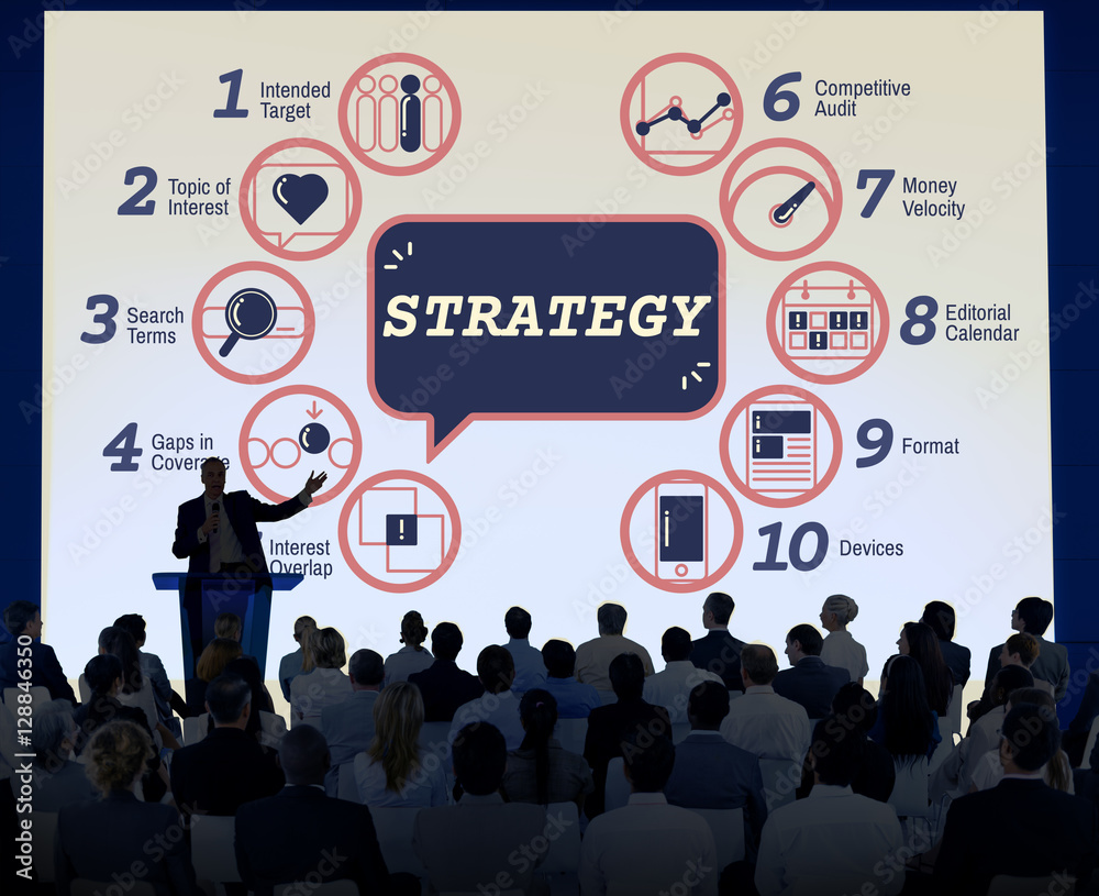 Business Analytics Strategy Methods Tactics Graphic Concept