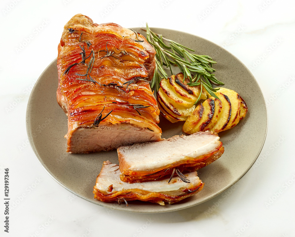 roasted pork slices