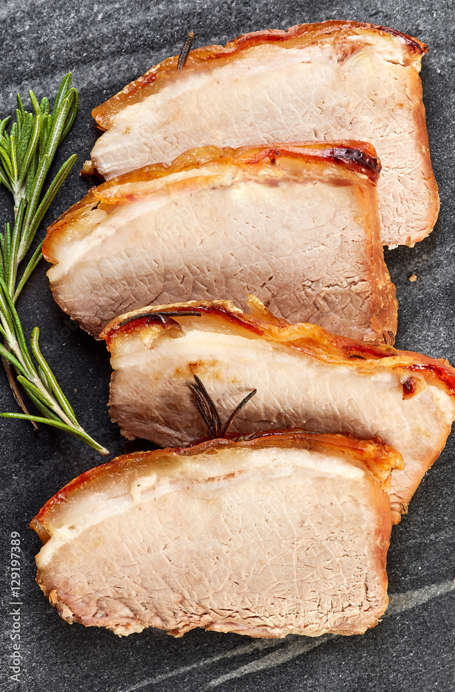 roasted pork slices