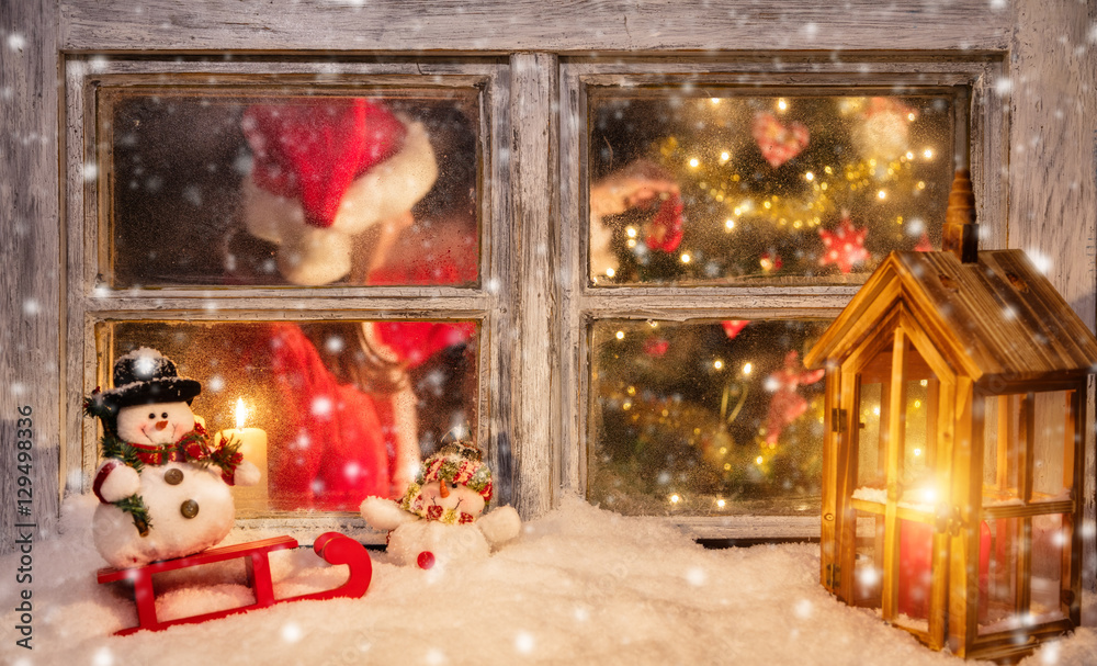 Atmospheric Christmas window still life