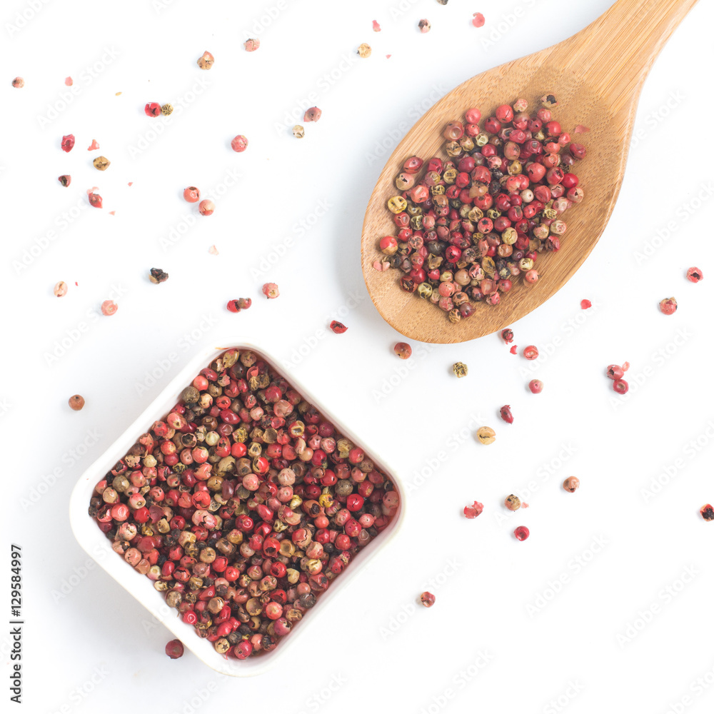 Brazilian Pink Pepper into a bowl