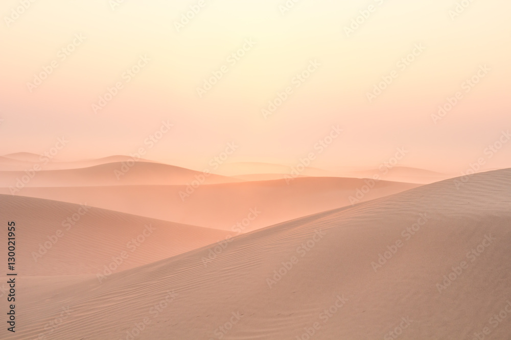 Quiet moment in desert during sunrise. Dubai, UAE.