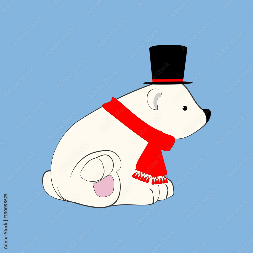 Polar bear in hat