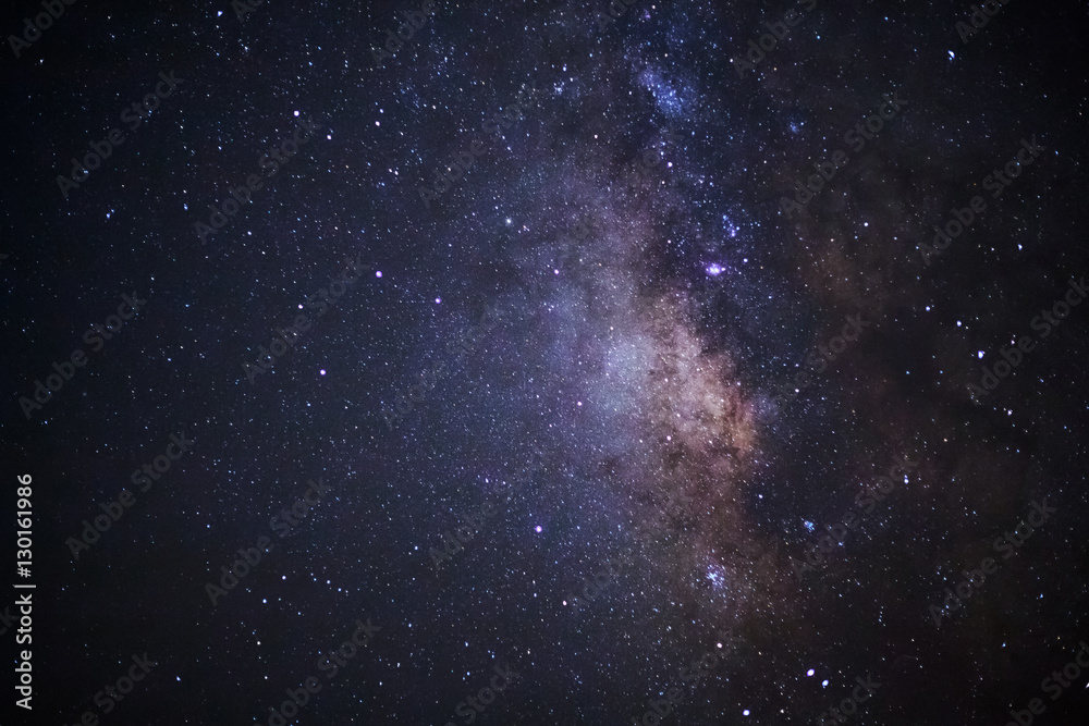 Close-up of Milky way galaxy with stars and space dust in the un