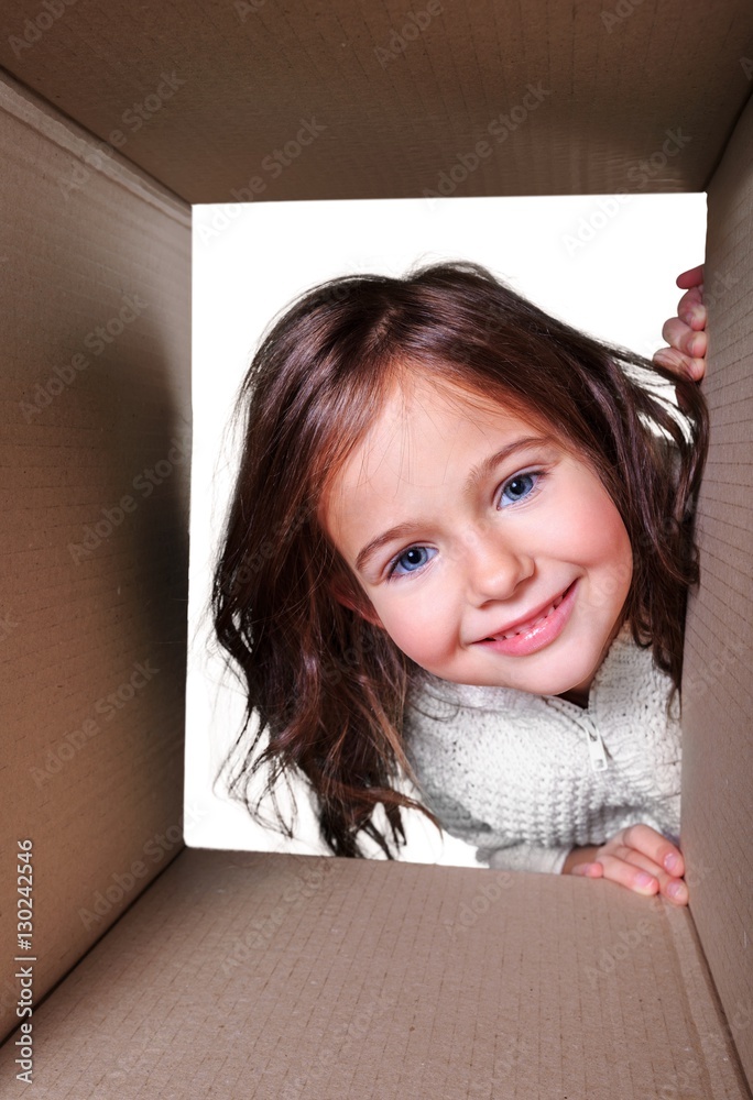 Child view from inside of the box.