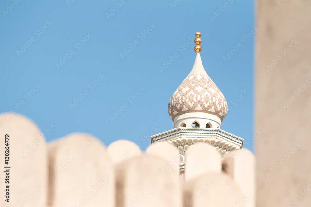 Fragment of an Omani mosque. Nizwa, Oman.