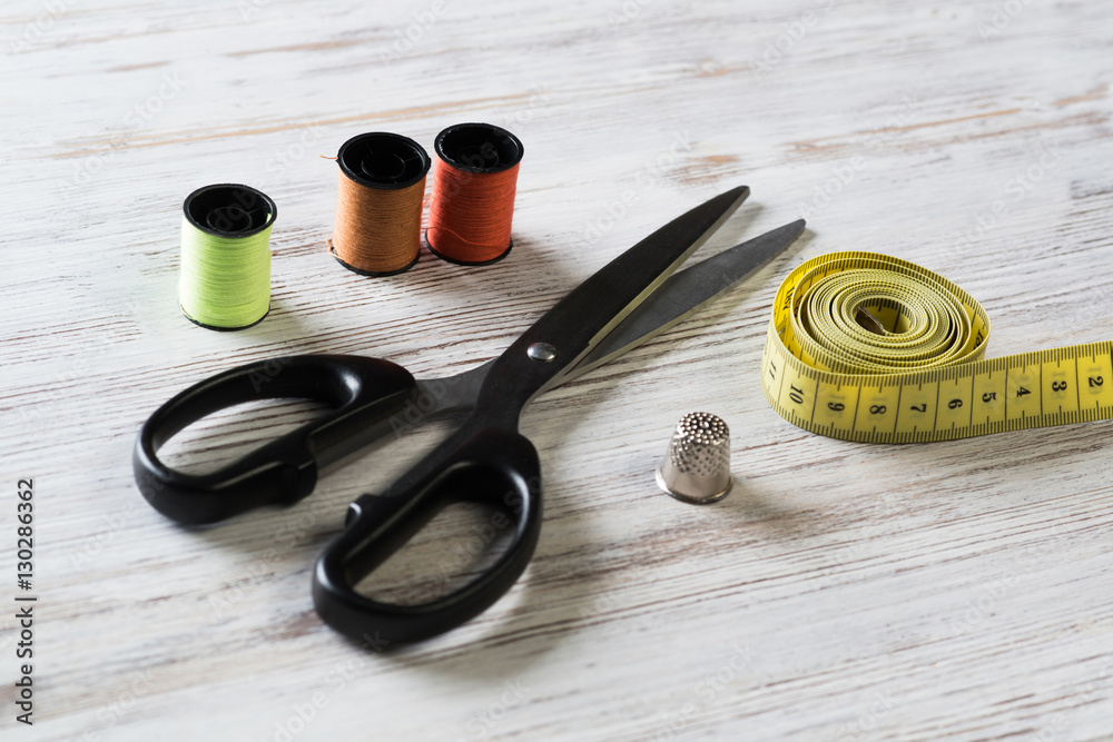 Sewing kit on table