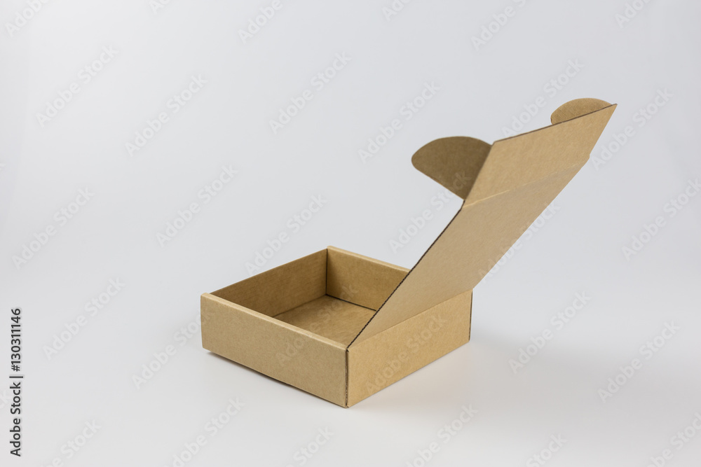 isolated yellow paper box on white background