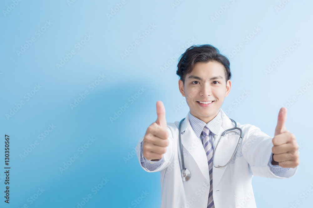 Male doctor show thumb up