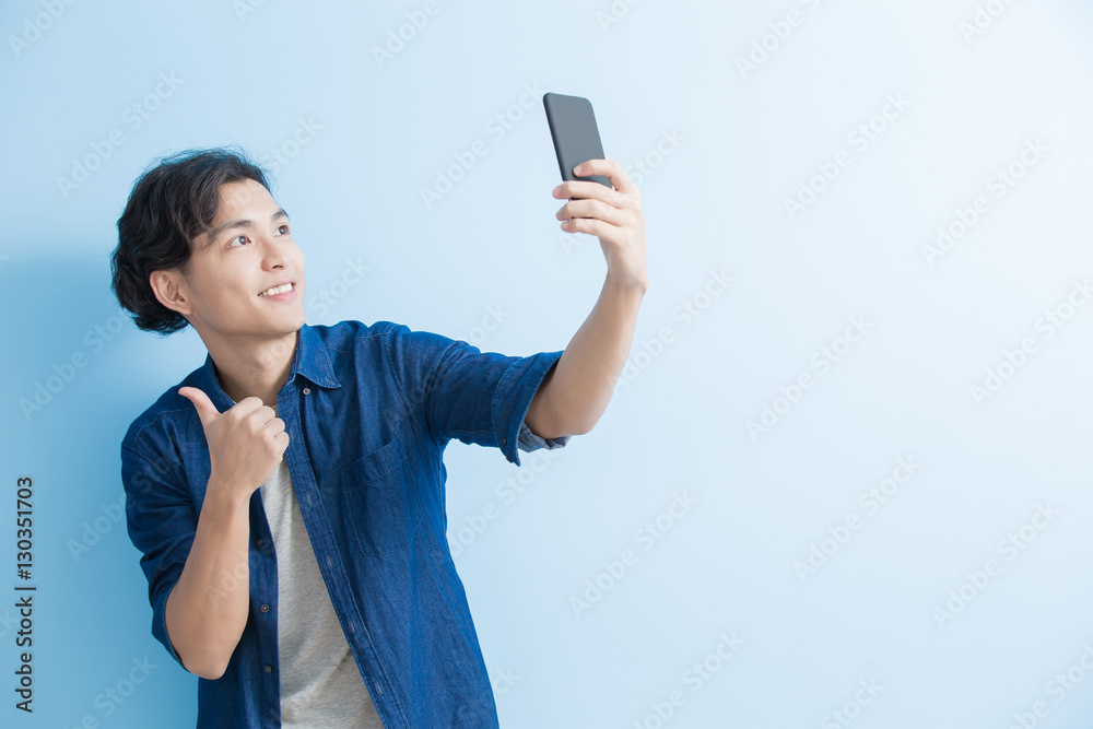 man student smile and selfie